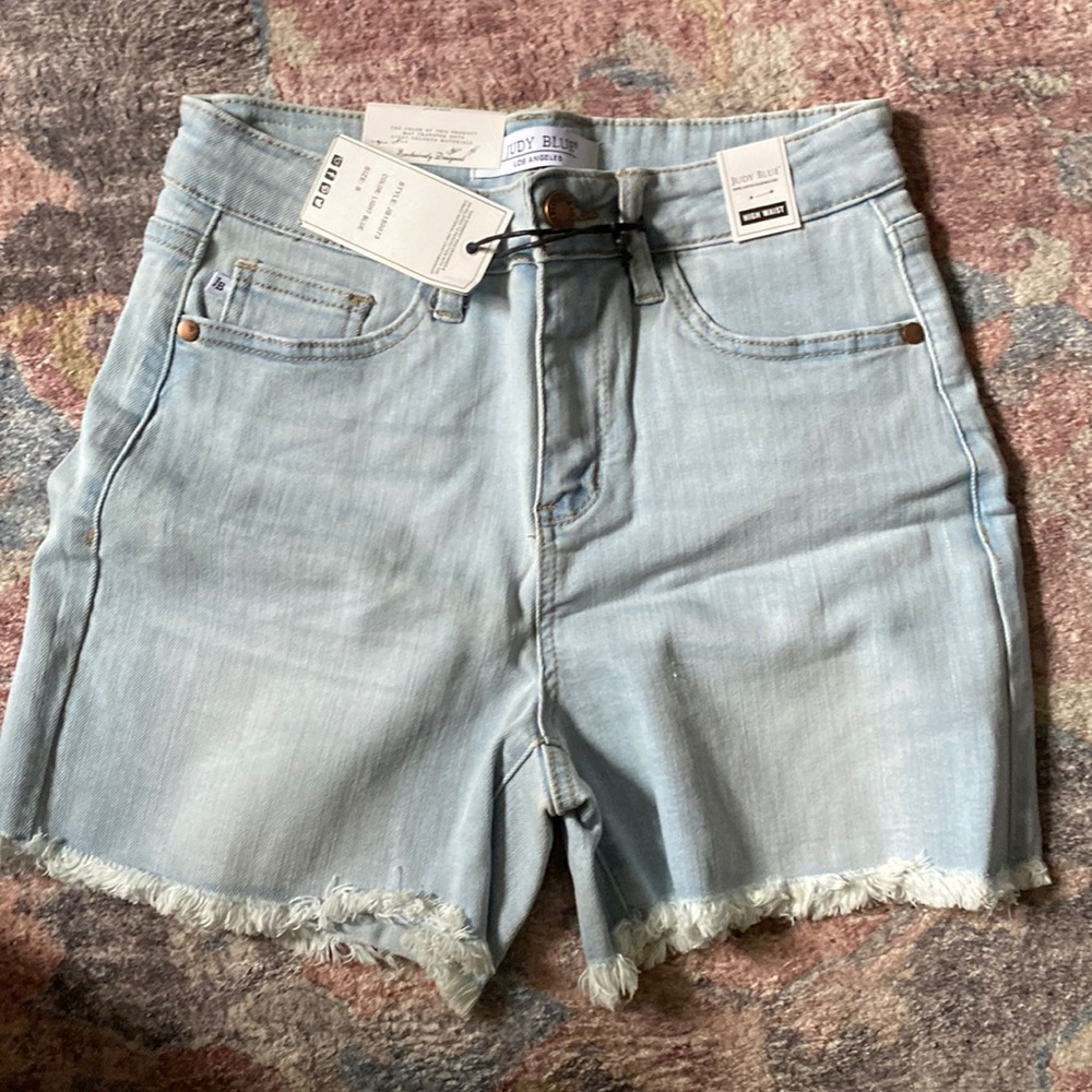 Judy Blue High waist shorts size small in light blue NWT